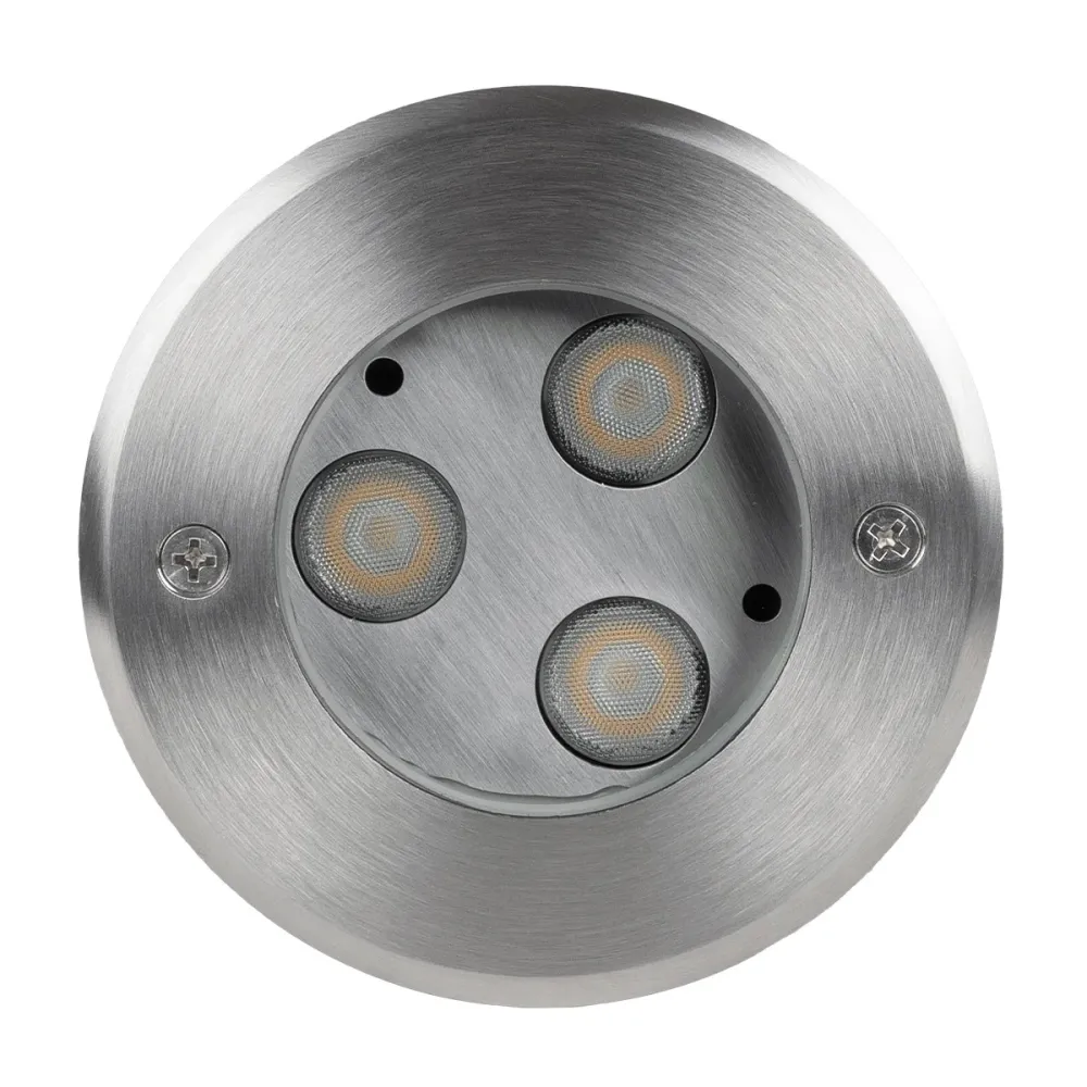 GLOBOSTAR® UNDERWATERHUNI 90414 Υποβρύχιο Χωνευτό Σποτ για Σιντριβάνια/Πισίνες LED 3W 270lm 30° DC 24V Αδιάβροχο IP68 Θερμό Λευκό 2700K Dimmable - Bridgelux SMD Chip - Ανοξείδωτο Ατσάλι SS304 - Μ10 x Π10 x Υ7.5cm / Q9cm - 3 Χρόνια Εγγύηση