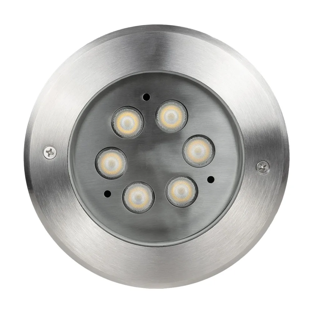 GLOBOSTAR® UNDERWATERYUNI 90417 Υποβρύχιο Χωνευτό Σποτ για Σιντριβάνια/Πισίνες LED 6W 540lm 30° DC 24V Αδιάβροχο IP68 Θερμό Λευκό 2700K Dimmable - Bridgelux SMD Chip - Ανοξείδωτο Ατσάλι SS304 - Μ14.6 x Π14.6 x Υ9cm / Q13.3cm - 3 Χρόνια Εγγύηση