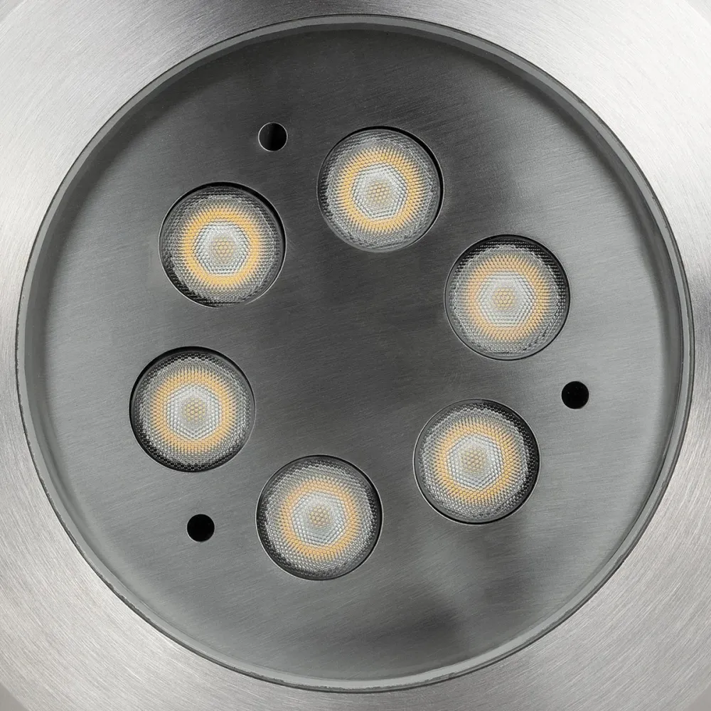 GLOBOSTAR® UNDERWATERYUNI 90417 Υποβρύχιο Χωνευτό Σποτ για Σιντριβάνια/Πισίνες LED 6W 540lm 30° DC 24V Αδιάβροχο IP68 Θερμό Λευκό 2700K Dimmable - Bridgelux SMD Chip - Ανοξείδωτο Ατσάλι SS304 - Μ14.6 x Π14.6 x Υ9cm / Q13.3cm - 3 Χρόνια Εγγύηση