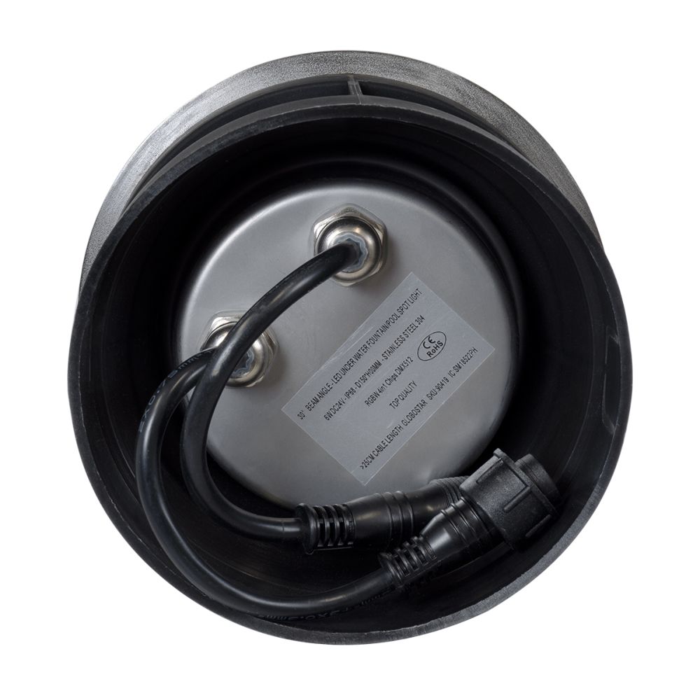 GLOBOSTAR® UNDERWATERYUNI 90419 Υποβρύχιο Χωνευτό Σποτ για Σιντριβάνια/Πισίνες LED 6W 600lm 30° DC 24V Αδιάβροχο IP68 Πολύχρωμο RGBW Dimmable DMX512 - Bridgelux SMD Chip - Ανοξείδωτο Ατσάλι SS304 - Μ15 x Π15 x Υ10cm / Q14cm - 3 Χρόνια Εγγύηση