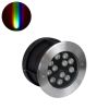 GLOBOSTAR® UNDERWATERTUNI 90422 Υποβρύχιο Χωνευτό Σποτ για Σιντριβάνια/Πισίνες LED 12W 1200lm 30° DC 24V Αδιάβροχο IP68 Πολύχρωμο RGBW Dimmable DMX512 - Bridgelux SMD Chip - Ανοξείδωτο Ατσάλι SS304 - Μ18 x Π18 x Υ11cm / Q17.5 - 3 Χρόνια Εγγύηση