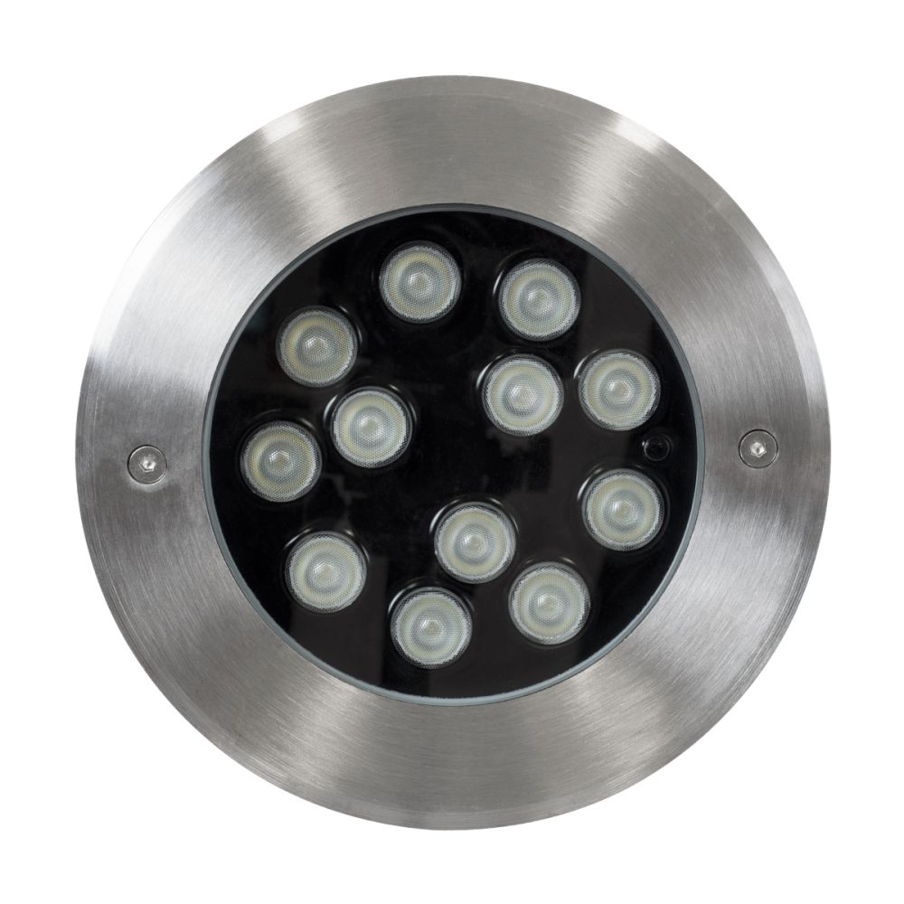 GLOBOSTAR® UNDERWATERTUNI 90422 Υποβρύχιο Χωνευτό Σποτ για Σιντριβάνια/Πισίνες LED 12W 1200lm 30° DC 24V Αδιάβροχο IP68 Πολύχρωμο RGBW Dimmable DMX512 - Bridgelux SMD Chip - Ανοξείδωτο Ατσάλι SS304 - Μ18 x Π18 x Υ11cm / Q17.5 - 3 Χρόνια Εγγύηση