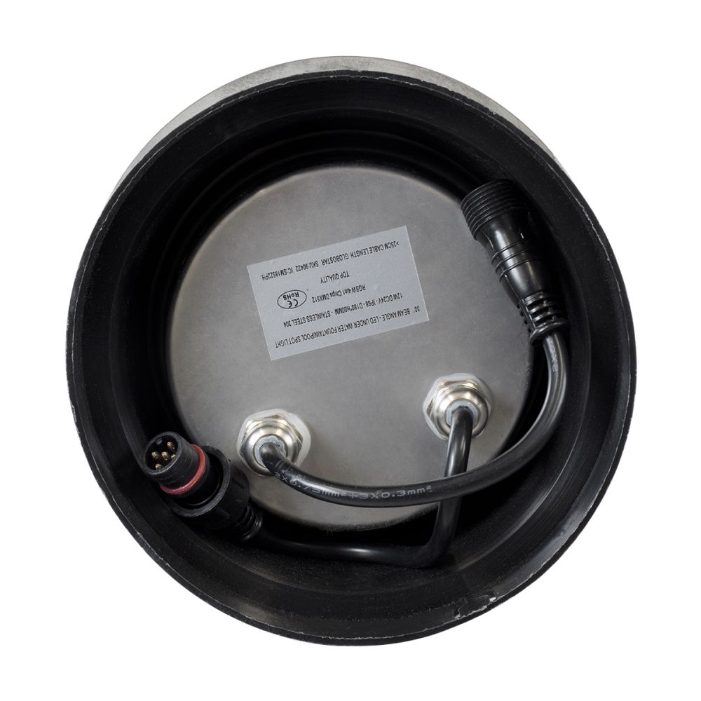GLOBOSTAR® UNDERWATERTUNI 90422 Υποβρύχιο Χωνευτό Σποτ για Σιντριβάνια/Πισίνες LED 12W 1200lm 30° DC 24V Αδιάβροχο IP68 Πολύχρωμο RGBW Dimmable DMX512 - Bridgelux SMD Chip - Ανοξείδωτο Ατσάλι SS304 - Μ18 x Π18 x Υ11cm / Q17.5 - 3 Χρόνια Εγγύηση