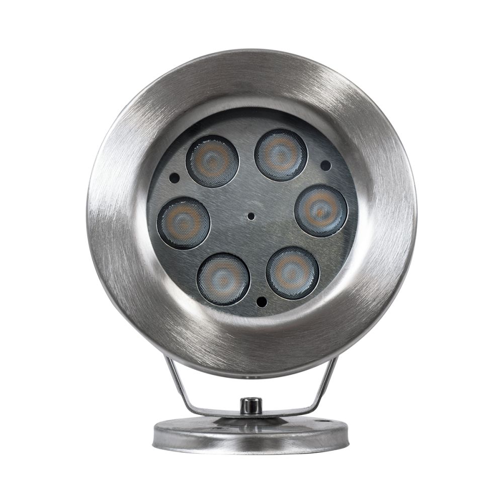 GLOBOSTAR® UNDERWATER-DEDY 90426 Υποβρύχιο Επιφανειακό Σποτ για Σιντριβάνια/Πισίνες LED 6W 540lm 30° DC 24V Αδιάβροχο IP68 Θερμό Λευκό 2700K Dimmable - Ανοξείδωτο Ατσάλι 304 - Μ12 x Π7.5 x Υ14.5cm - 3 Χρόνια Εγγύηση