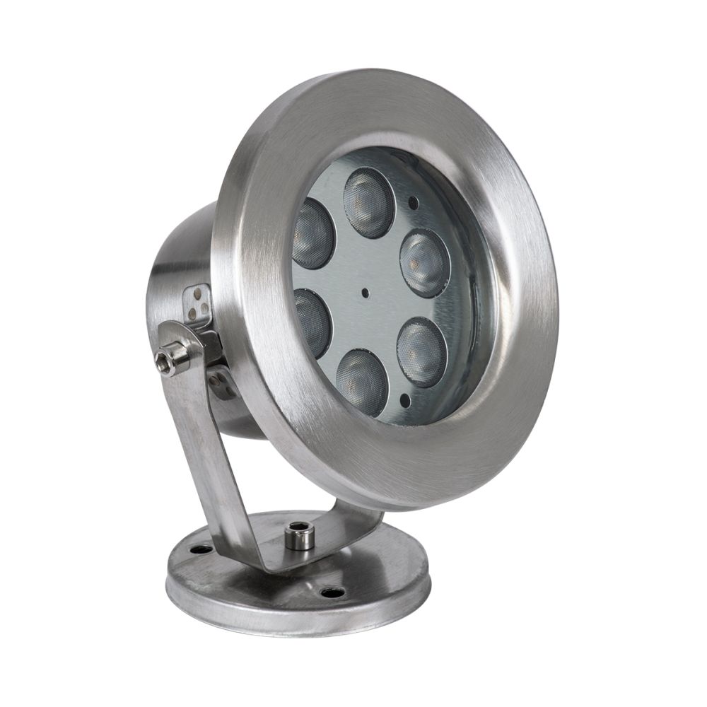 GLOBOSTAR® UNDERWATER-DEDY 90426 Υποβρύχιο Επιφανειακό Σποτ για Σιντριβάνια/Πισίνες LED 6W 540lm 30° DC 24V Αδιάβροχο IP68 Θερμό Λευκό 2700K Dimmable - Ανοξείδωτο Ατσάλι 304 - Μ12 x Π7.5 x Υ14.5cm - 3 Χρόνια Εγγύηση
