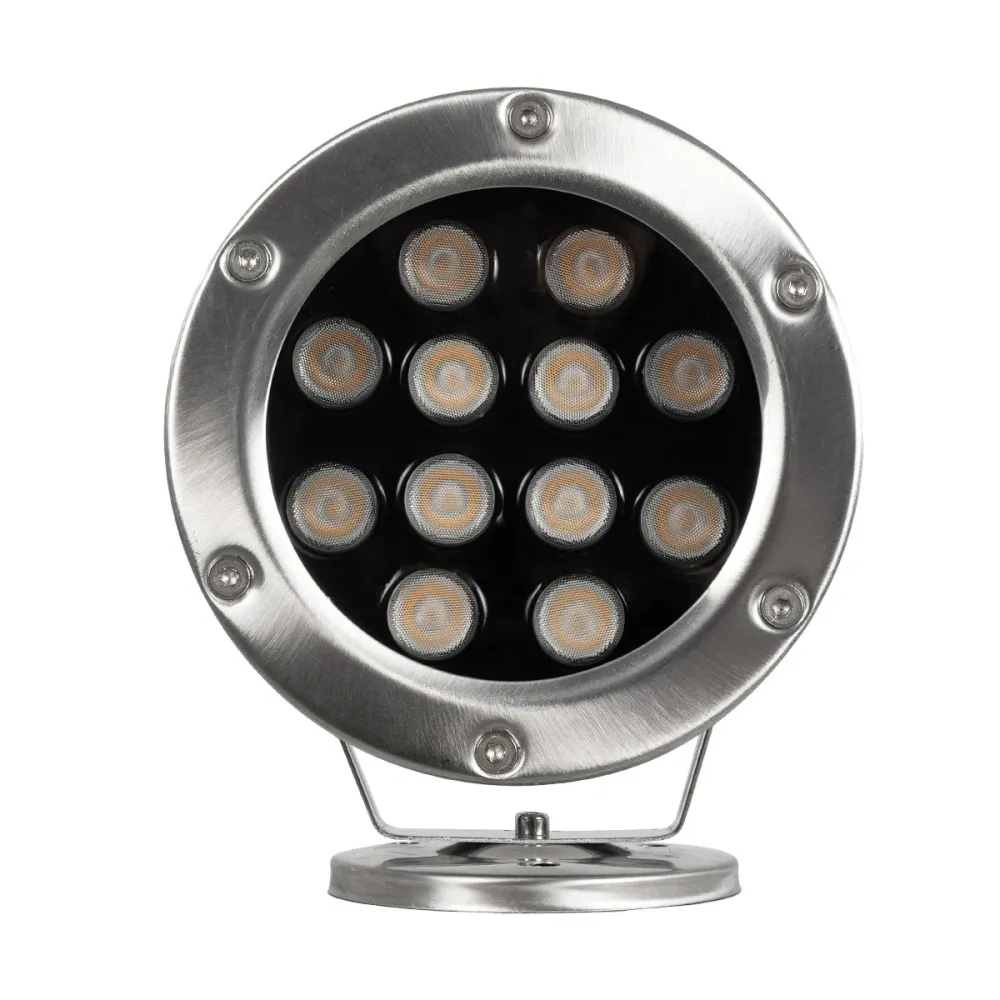 GLOBOSTAR® UNDERWATER-DENIS 90429 Υποβρύχιος Προβολέας Σποτ για Σιντριβάνια/Πισίνες LED 12W 1080lm 30° DC 24V Αδιάβροχο IP68 Θερμό Λευκό 2700K Dimmable - Ανοξείδωτο Ατσάλι 304 - Μ14.5 x Π7 x Υ17cm - 3 Χρόνια Εγγύηση