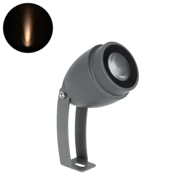 GLOBOSTAR® TREEGAL 90460 Φωτιστικό Σποτ για Φυτά - Δέντρα με Βάση Μπετού & Κορμού LED 3W 315lm 15° DC 24V Αδιάβροχο IP67 Ultra Θερμό Λευκό 2200K Dimmable - Bridgelux SMD Chip - Γκρι Ανθρακί - Μ5 x Π5 x Υ13cm - 3 Χρόνια Εγγύηση