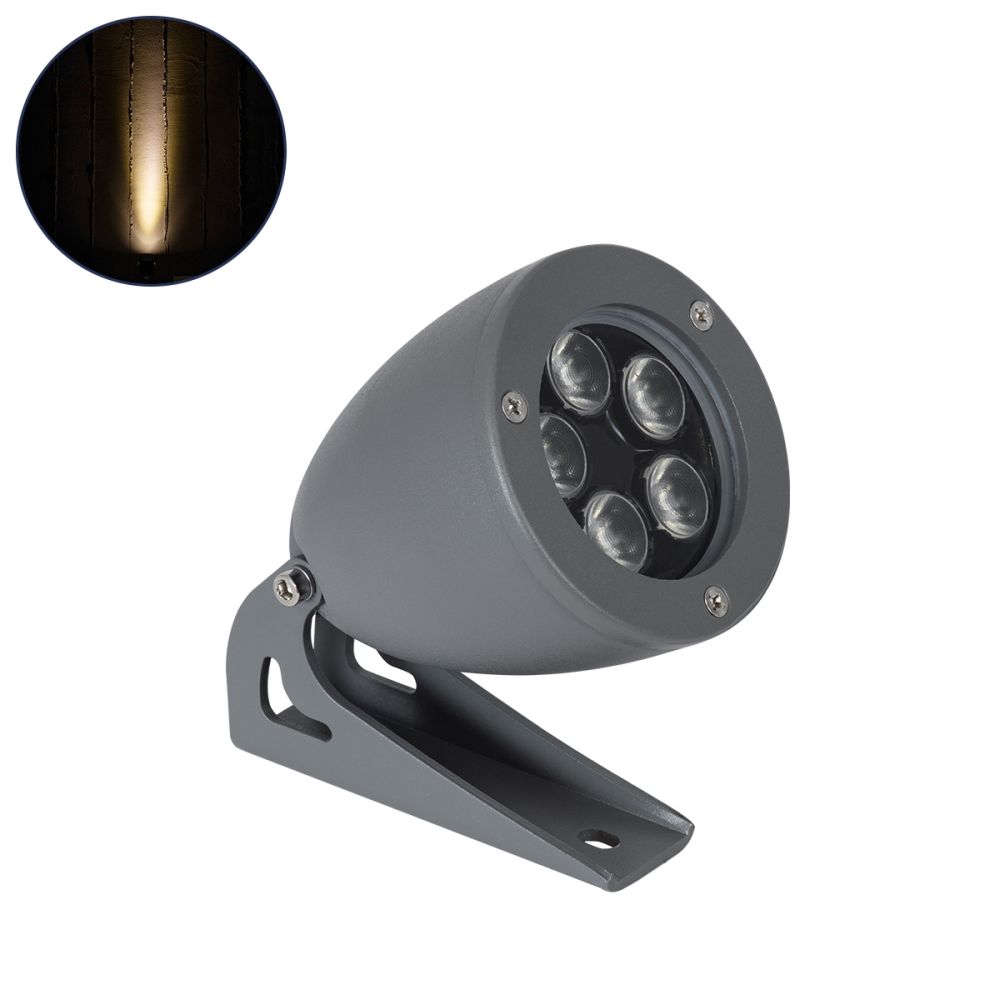 GLOBOSTAR® TREESPO 90469 Φωτιστικό Σποτ για Φυτά - Δέντρα LED 12W 1320lm 15° DC 24V Αδιάβροχο IP65 Θερμό Λευκό 2700K Dimmable - Bridgelux SMD Chip - Γκρι Ανθρακί - Μ9 x Π11 x Υ9cm - 3 Χρόνια Εγγύηση