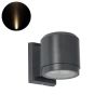 GLOBOSTAR® WALLLIGHT-SONA 90481 Μοντέρνο Φωτιστικό Τοίχου - Απλίκα LED 12W 1080lm 5° DC 24V Αδιάβροχο IP67 Θερμό Λευκό 2700K - CREE COB Chip & TÜV SÜD Driver - Γκρι Ανθρακί Ματ - Μ9.5 x Π13 x Υ11cm - 3 Χρόνια Εγγύηση