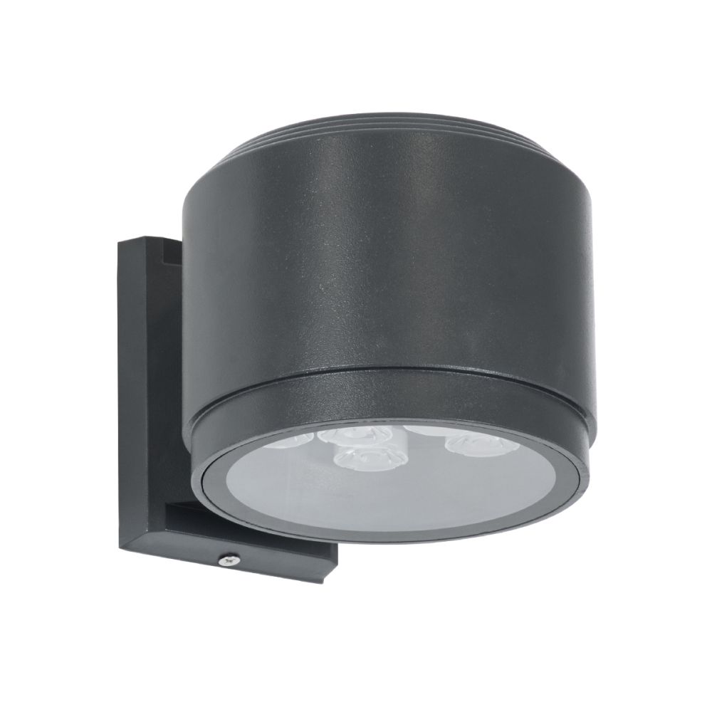 GLOBOSTAR® WALLLIGHT-GONA 90483 Μοντέρνο Φωτιστικό Τοίχου - Απλίκα LED 24W 2160lm 5° DC 24V Αδιάβροχο IP67 Θερμό Λευκό 2700K - CREE COB Chip & TÜV SÜD Driver - Γκρι Ανθρακί Ματ - Μ13 x Π16.5 x Υ5cm - 3 Χρόνια Εγγύηση