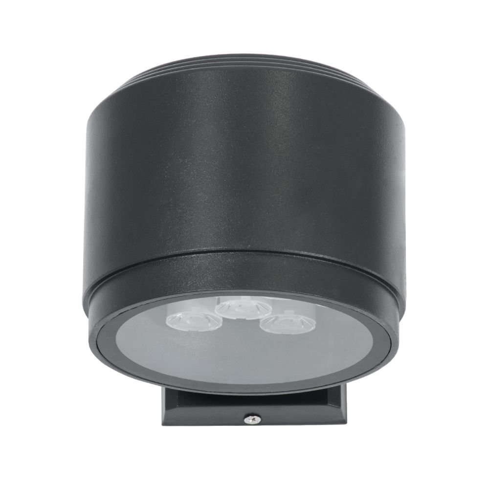 GLOBOSTAR® WALLLIGHT-GONA 90483 Μοντέρνο Φωτιστικό Τοίχου - Απλίκα LED 24W 2160lm 5° DC 24V Αδιάβροχο IP67 Θερμό Λευκό 2700K - CREE COB Chip & TÜV SÜD Driver - Γκρι Ανθρακί Ματ - Μ13 x Π16.5 x Υ5cm - 3 Χρόνια Εγγύηση