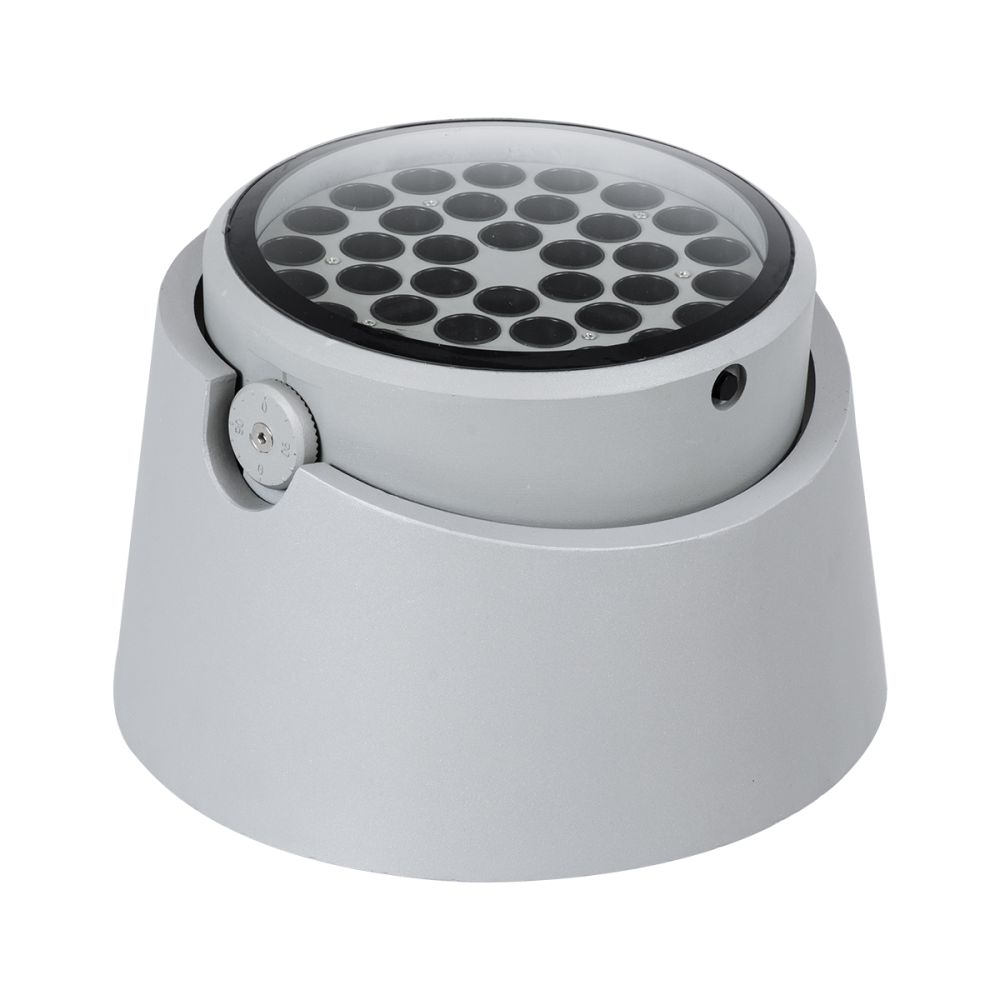 GloboStar® FLOOD-RANA 90492 Κινούμενος Προβολέας - Σποτ Φωτισμού Wall Washer για Φωτισμό Κτιρίων LED 60W 5700lm 5° DC 24V Αδιάβροχο IP67 Φ30 x Υ21cm Φυσικό Λευκό 4500K - Γκρι - 3 Years Warranty