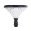 GLOBOSTAR® SOLARIOS 90502 Φωτιστικό Κεφαλής Post Top Πλατείας/Πάρκου/Κήπου LED 40W 2000lm 120° DC 5V με Ενσωματωμένο Φωτοβολταϊκό Panel 6V 12W & Επαναφορτιζόμενη Μπαταρία Li-ion 3.2V 15000mAh με Αισθητήρα Ημέρας-Νύχτας Αδιάβροχο IP65 Ψυχρό Λευκό 6000K