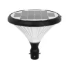 GLOBOSTAR® SQUARE 90503 Φωτιστικό Κεφαλής Post Top Πλατείας/Πάρκου/Κήπου LED 40W 1600lm 120° DC 5V με Ενσωματωμένο Φωτοβολταϊκό Panel 5V 25W & Επαναφορτιζόμενη Μπαταρία Li-ion 3.2V 30000mAh με Αισθητήρα Κίνησης-Ημέρας-Νύχτας Αδιάβροχο IP65 Θερμό Λευκό