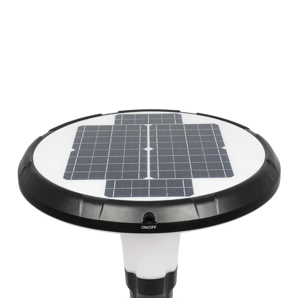 Globostar® SQUARE 90504 Φωτιστικό Κεφαλής Post Top Πλατείας/Πάρκου/Κήπου LED 25W 1000lm με Ανιχνευτή Κίνησης και Αισθητήρα Νυχτός IP65 Ψυχρό Λευκό 6000K - 2 Χρόνια Εγγύηση