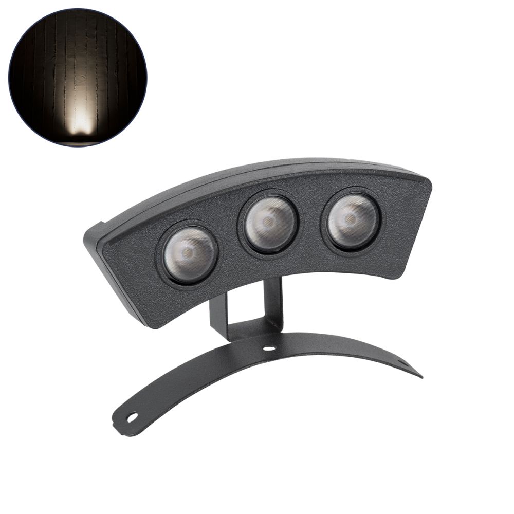 GLOBOSTAR® TREEPLANTE 90516 Κυρτή Μπάρα Φωτισμού Wall Washer για Φυτά - Δέντρα LED 3W 285lm 15° DC 24V Αδιάβροχο IP67 Φυσικό Λευκό 4500K Dimmable - Bridgelux SMD Chip - Γκρι Ανθρακί - Μ11 x Π3 x Υ8.2cm - 3 Χρόνια Εγγύηση