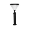 GLOBOSTAR® VEGGIE 90522 Φωτιστικό Κολωνάκι Κήπου LED 10W 500lm 120° με Ενσωματωμένο Φωτοβολταϊκό Panel 6V 2W & Επαναφορτιζόμενη Μπαταρία Li-ion 3.2V 6000mAh με Αισθητήρα Ημέρας-Νύχτας Αδιάβροχο IP65 Ψυχρό Λευκό 6000K - Sanan SMD Chip - Μαύρο - Μ26 x Π