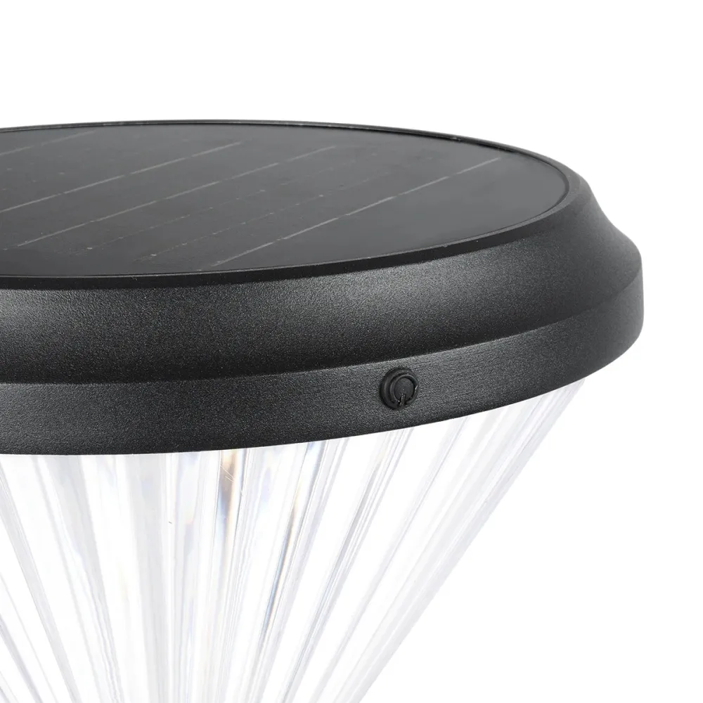 GLOBOSTAR® VEGGIE 90522 Φωτιστικό Κολωνάκι Κήπου LED 10W 500lm 120° με Ενσωματωμένο Φωτοβολταϊκό Panel 6V 2W & Επαναφορτιζόμενη Μπαταρία Li-ion 3.2V 6000mAh με Αισθητήρα Ημέρας-Νύχτας Αδιάβροχο IP65 Ψυχρό Λευκό 6000K - Sanan SMD Chip - Μαύρο - Μ26 x Π
