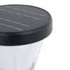 GLOBOSTAR® SOLARDIS 90523 Φωτιστικό Κολωνάκι Κήπου LED 10W 180lm 120° με Ενσωματωμένο Φωτοβολταϊκό Panel 6V 5W & Επαναφορτιζόμενη Μπαταρία Li-ion 3.2V 6000mAh με Αισθητήρα Ημέρας-Νύχτας Αδιάβροχο IP65 Ψυχρό Λευκό 6000K - Μαύρο - Μ24 x Π24 x Υ88cm - 2 