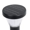 GLOBOSTAR® SOLARDIS 90523 Φωτιστικό Κολωνάκι Κήπου LED 10W 180lm 120° με Ενσωματωμένο Φωτοβολταϊκό Panel 6V 5W & Επαναφορτιζόμενη Μπαταρία Li-ion 3.2V 6000mAh με Αισθητήρα Ημέρας-Νύχτας Αδιάβροχο IP65 Ψυχρό Λευκό 6000K - Μαύρο - Μ24 x Π24 x Υ88cm - 2 