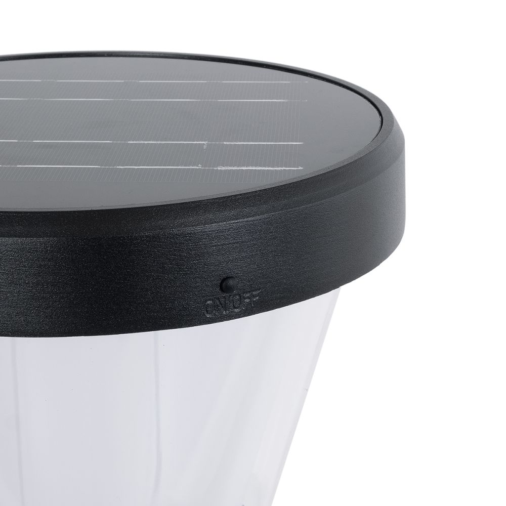 GLOBOSTAR® SOLARDIS 90523 Φωτιστικό Κολωνάκι Κήπου LED 10W 180lm 120° με Ενσωματωμένο Φωτοβολταϊκό Panel 6V 5W & Επαναφορτιζόμενη Μπαταρία Li-ion 3.2V 6000mAh με Αισθητήρα Ημέρας-Νύχτας Αδιάβροχο IP65 Ψυχρό Λευκό 6000K - Μαύρο - Μ24 x Π24 x Υ88cm - 2 