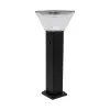 GLOBOSTAR® VEGGIE 90524 Φωτιστικό Κολωνάκι Κήπου LED 10W 500lm 120° με Ενσωματωμένο Φωτοβολταϊκό Panel 6V 2W & Επαναφορτιζόμενη Μπαταρία Li-ion 3.2V 6000mAh με Αισθητήρα Ημέρας-Νύχτας Αδιάβροχο IP65 All in One CCT 6000K-4500K - Sanan SMD Chip - Μαύρο 