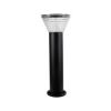 GLOBOSTAR® VEGGIE 90525 Φωτιστικό Κολωνάκι Κήπου LED 10W 500lm 120° με Ενσωματωμένο Φωτοβολταϊκό Panel 6V 2W & Επαναφορτιζόμενη Μπαταρία Li-ion 3.2V 1800mAh με Αισθητήρα Ημέρας-Νύχτας Αδιάβροχο IP65 Ψυχρό Λευκό 6000K - Sanan SMD Chip - Μαύρο- Μ23 x Π2