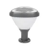 GLOBOSTAR® NATURE 90532 Φωτιστικό Κολωνάκι Κήπου LED 10W 500lm 120° DC 5V με Ενσωματωμένο Φωτοβολταϊκό Panel 6V 2W & Επαναφορτιζόμενη Μπαταρία Li-ion 3.2V 8000mAh με Αισθητήρα Ημέρας-Νύχτας Αδιάβροχο IP65 Ψυχρό Λευκό 6000K - Sanan SMD Chip - Γκρι Ανθρ