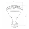 GLOBOSTAR® NATURE 90532 Φωτιστικό Κολωνάκι Κήπου LED 10W 500lm 120° DC 5V με Ενσωματωμένο Φωτοβολταϊκό Panel 6V 2W & Επαναφορτιζόμενη Μπαταρία Li-ion 3.2V 8000mAh με Αισθητήρα Ημέρας-Νύχτας Αδιάβροχο IP65 Ψυχρό Λευκό 6000K - Sanan SMD Chip - Γκρι Ανθρ