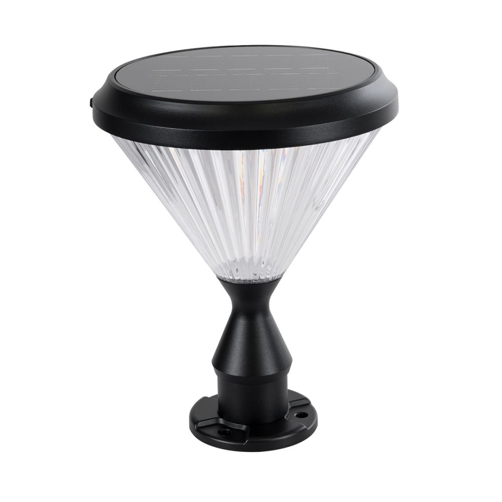 GLOBOSTAR® SHARP 90533 Φωτιστικό Κολωνάκι Κήπου LED 10W 500lm 120° DC 5V με Ενσωματωμένο Φωτοβολταϊκό Panel 6V 2W & Επαναφορτιζόμενη Μπαταρία Li-ion 3.2V 8000mAh με Αισθητήρα Ημέρας-Νύχτας Αδιάβροχο IP65 Ψυχρό Λευκό 6000K - Sanan SMD Chip - Γκρι Ανθρα