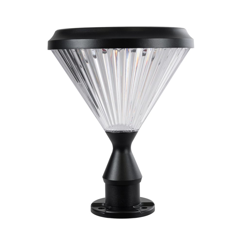 GLOBOSTAR® SHARP 90533 Φωτιστικό Κολωνάκι Κήπου LED 10W 500lm 120° DC 5V με Ενσωματωμένο Φωτοβολταϊκό Panel 6V 2W & Επαναφορτιζόμενη Μπαταρία Li-ion 3.2V 8000mAh με Αισθητήρα Ημέρας-Νύχτας Αδιάβροχο IP65 Ψυχρό Λευκό 6000K - Sanan SMD Chip - Γκρι Ανθρα