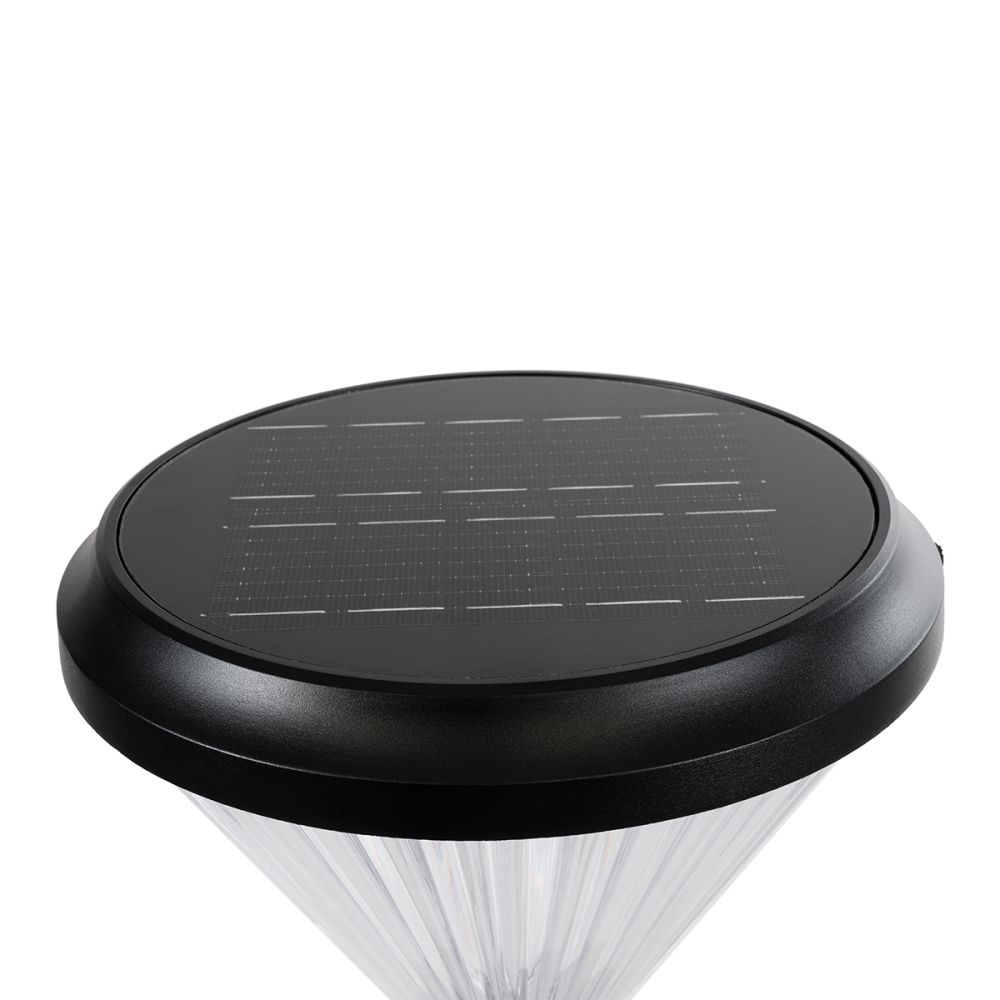 GLOBOSTAR® SHARP 90533 Φωτιστικό Κολωνάκι Κήπου LED 10W 500lm 120° DC 5V με Ενσωματωμένο Φωτοβολταϊκό Panel 6V 2W & Επαναφορτιζόμενη Μπαταρία Li-ion 3.2V 8000mAh με Αισθητήρα Ημέρας-Νύχτας Αδιάβροχο IP65 Ψυχρό Λευκό 6000K - Sanan SMD Chip - Γκρι Ανθρα