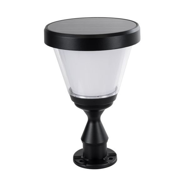 GLOBOSTAR® ARVENT 90534 Φωτιστικό Κολωνάκι Κήπου LED 10W 500lm 120° με Ενσωματωμένο Φωτοβολταϊκό Panel 6V 2W & Επαναφορτιζόμενη Μπαταρία Li-ion 3.2V 8000mAh με Αισθητήρα Ημέρας-Νύχτας Αδιάβροχο IP65 Ψυχρό Λευκό 6000K - Γκρι Ανθρακί - Μ24 x Π24 x Υ36cm