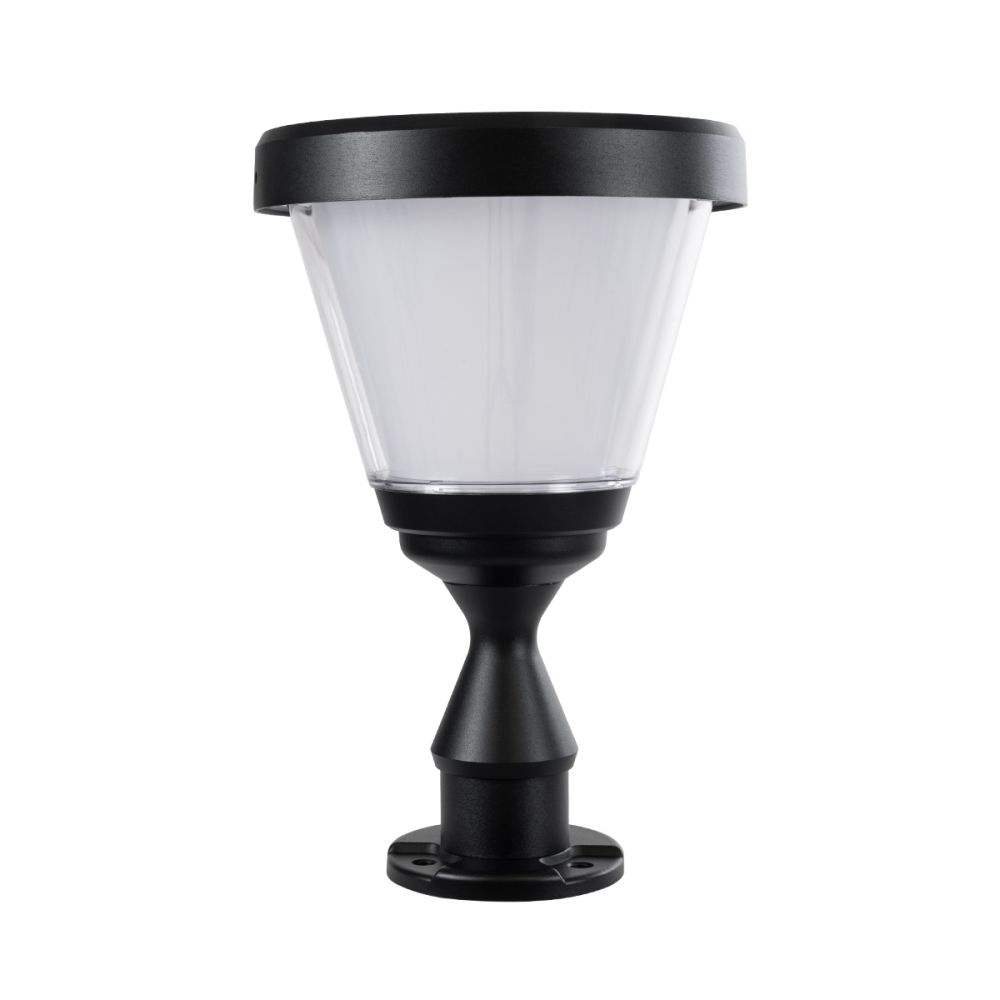 GLOBOSTAR® ARVENT 90534 Φωτιστικό Κολωνάκι Κήπου LED 10W 500lm 120° με Ενσωματωμένο Φωτοβολταϊκό Panel 6V 2W & Επαναφορτιζόμενη Μπαταρία Li-ion 3.2V 8000mAh με Αισθητήρα Ημέρας-Νύχτας Αδιάβροχο IP65 Ψυχρό Λευκό 6000K - Γκρι Ανθρακί - Μ24 x Π24 x Υ36cm