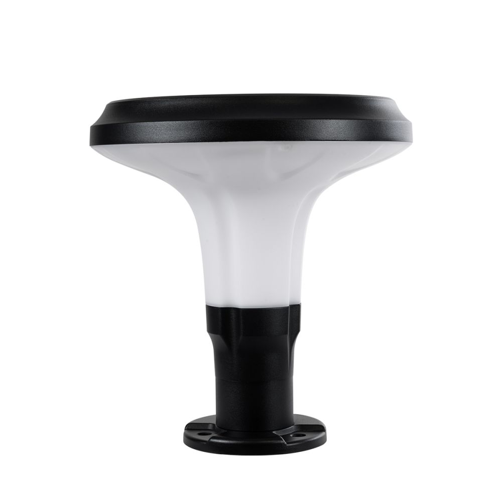 GLOBOSTAR® WHISPER 90535 Φωτιστικό Κολωνάκι Κήπου LED 10W 500lm 120° με Ενσωματωμένο Φωτοβολταϊκό Panel 6V 2W & Επαναφορτιζόμενη Μπαταρία Li-ion 3.2V 1800mAh με Αισθητήρα Ημέρας-Νύχτας Αδιάβροχο IP65 Ψυχρό Λευκό 6000K - Sanan SMD Chip - Γκρι Ανθρακί -