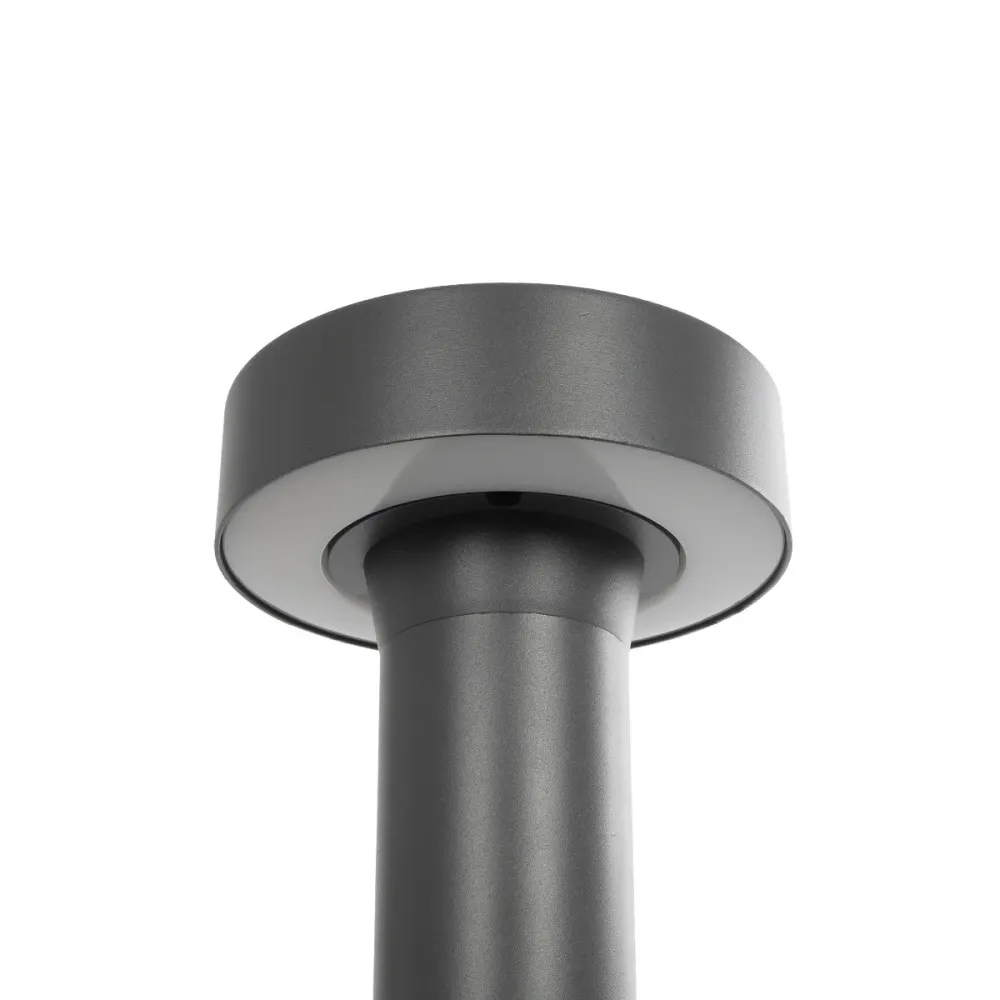 GLOBOSTAR® KIPASIO 90540 Φωτιστικό Κολωνάκι Κήπου LED 15W 1500lm 60° AC 220-240V Αδιάβροχο IP65 Θερμό Λευκό 2700K - Γκρι Ανθρακί - Μ15 x Π15 x Υ58cm - 3 Χρόνια Εγγύηση