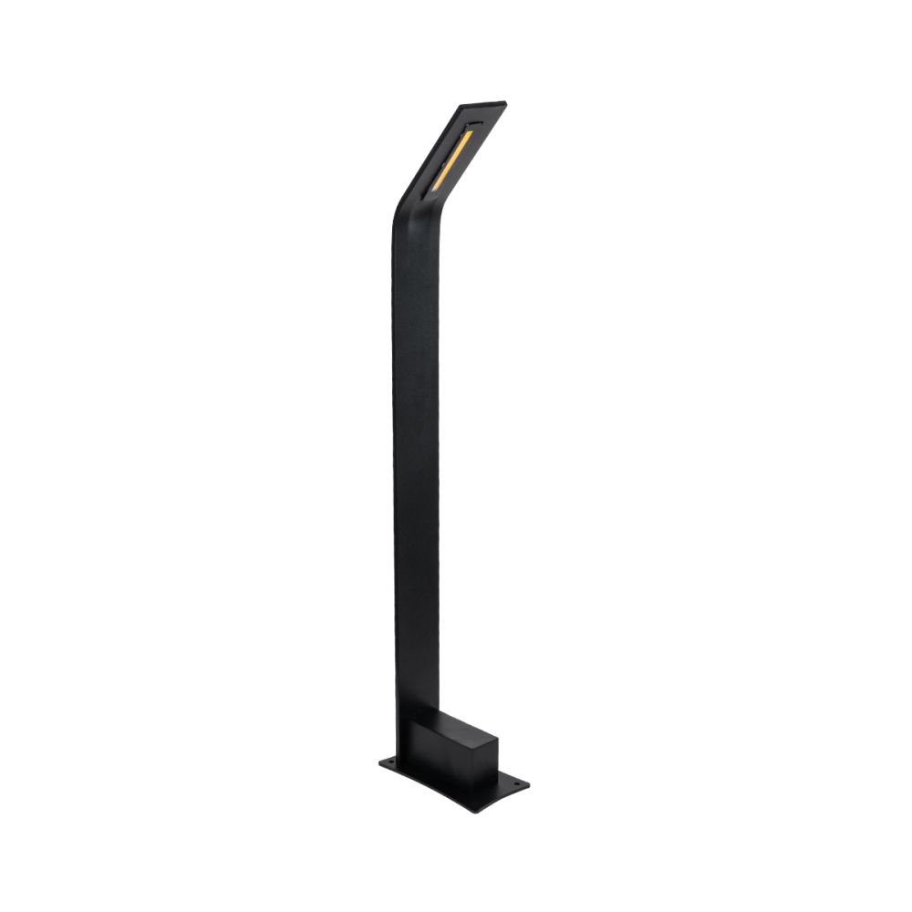 GLOBOSTAR® GREENERY 90544 Φωτιστικό Κολωνάκι Κήπου LED 15W 1500lm 120° AC 220-240V Αδιάβροχο IP65 - Θερμό Λευκό 2700K - Bridgelux COB Chip - Γκρι Ανθρακί Ματ - Μ8 x Π15 x Υ70cm - 3 Χρόνια Εγγύηση