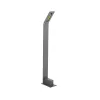 GLOBOSTAR® GREENERY 90544 Φωτιστικό Κολωνάκι Κήπου LED 15W 1500lm 120° AC 220-240V Αδιάβροχο IP65 - Θερμό Λευκό 2700K - Bridgelux COB Chip - Γκρι Ανθρακί Ματ - Μ8 x Π15 x Υ70cm - 3 Χρόνια Εγγύηση