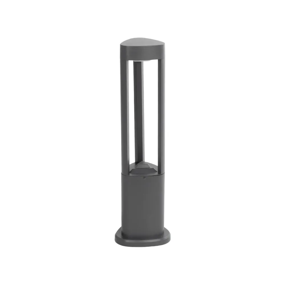 GLOBOSTAR® RODEMA 90545 Φωτιστικό Κολωνάκι Κήπου LED 15W 1500lm 60° AC 220-240V Αδιάβροχο IP65 Θερμό Λευκό 2700K - Γκρι Ανθρακί - Μ16.5 x Π16.5 x Υ60cm - 3 Χρόνια Εγγύηση