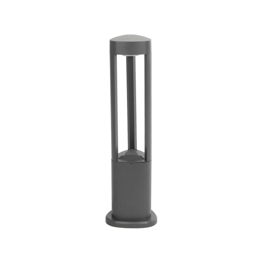 GLOBOSTAR® RODEMA 90545 Φωτιστικό Κολωνάκι Κήπου LED 15W 1500lm 60° AC 220-240V Αδιάβροχο IP65 Θερμό Λευκό 2700K - Γκρι Ανθρακί - Μ16.5 x Π16.5 x Υ60cm - 3 Χρόνια Εγγύηση