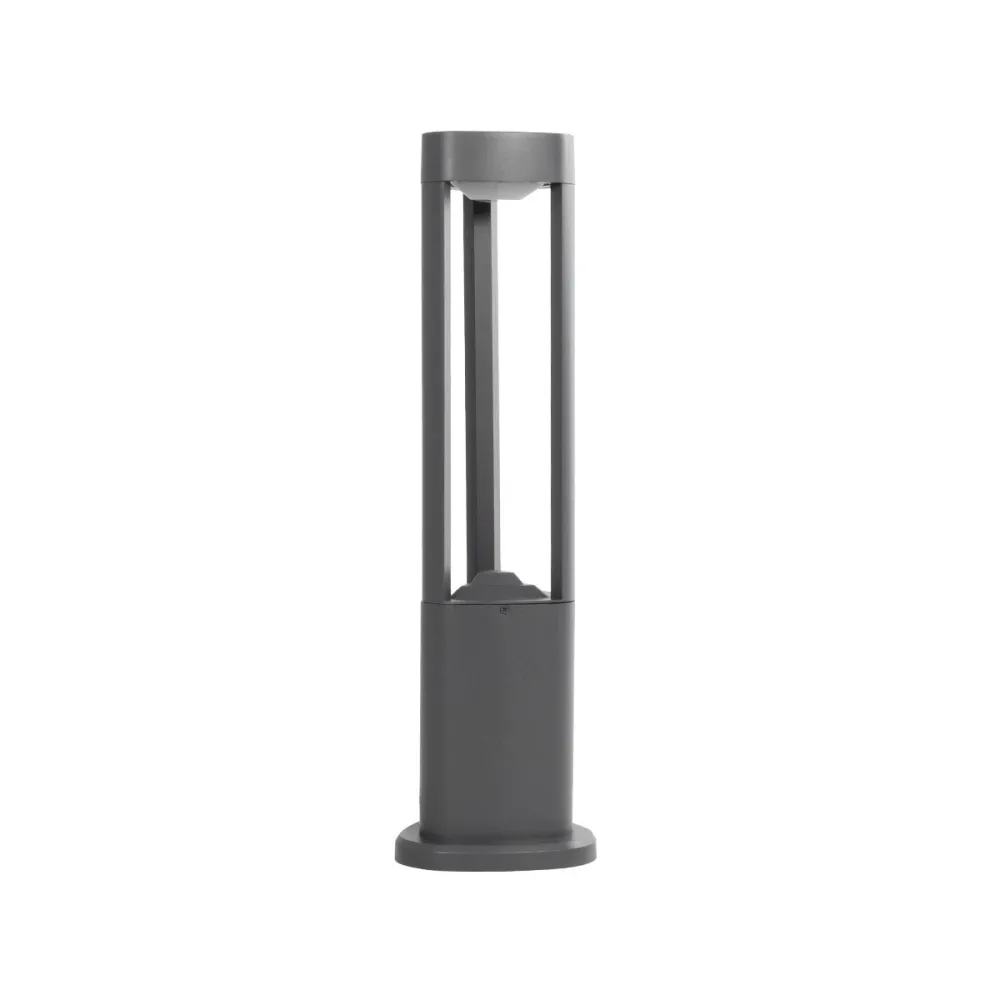 GLOBOSTAR® RODEMA 90545 Φωτιστικό Κολωνάκι Κήπου LED 15W 1500lm 60° AC 220-240V Αδιάβροχο IP65 Θερμό Λευκό 2700K - Γκρι Ανθρακί - Μ16.5 x Π16.5 x Υ60cm - 3 Χρόνια Εγγύηση