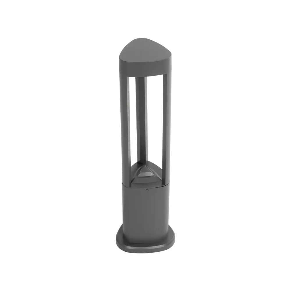 GLOBOSTAR® RODEMA 90545 Φωτιστικό Κολωνάκι Κήπου LED 15W 1500lm 60° AC 220-240V Αδιάβροχο IP65 Θερμό Λευκό 2700K - Γκρι Ανθρακί - Μ16.5 x Π16.5 x Υ60cm - 3 Χρόνια Εγγύηση