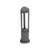 GLOBOSTAR® RODEMA 90545 Φωτιστικό Κολωνάκι Κήπου LED 15W 1500lm 60° AC 220-240V Αδιάβροχο IP65 Θερμό Λευκό 2700K - Γκρι Ανθρακί - Μ16.5 x Π16.5 x Υ60cm - 3 Χρόνια Εγγύηση