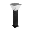 GLOBOSTAR® VEGGIE 90549 Φωτιστικό Κολωνάκι Κήπου με Ντουί 1 x E27 60° AC 220-240V Αδιάβροχο IP65 - Μαύρο - Μ20 x Π20 x Υ60cm - 2 Χρόνια Εγγύηση