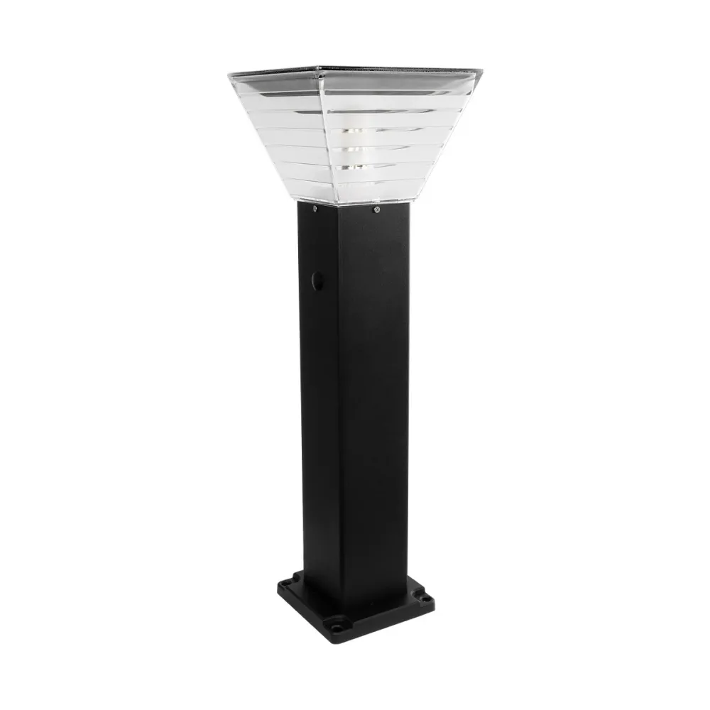 GLOBOSTAR® VEGGIE 90549 Φωτιστικό Κολωνάκι Κήπου με Ντουί 1 x E27 60° AC 220-240V Αδιάβροχο IP65 - Μαύρο - Μ20 x Π20 x Υ60cm - 2 Χρόνια Εγγύηση