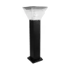 GLOBOSTAR® VEGGIE 90549 Φωτιστικό Κολωνάκι Κήπου με Ντουί 1 x E27 60° AC 220-240V Αδιάβροχο IP65 - Μαύρο - Μ20 x Π20 x Υ60cm - 2 Χρόνια Εγγύηση