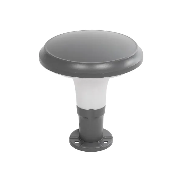 GLOBOSTAR® WHISPER 90553 Φωτιστικό Κολωνάκι Κήπου με Ντουί 1 x E27 AC 220-240V Αδιάβροχο IP65 - Γκρι Ανθρακί - Μ27 x Π27 x Υ29cm