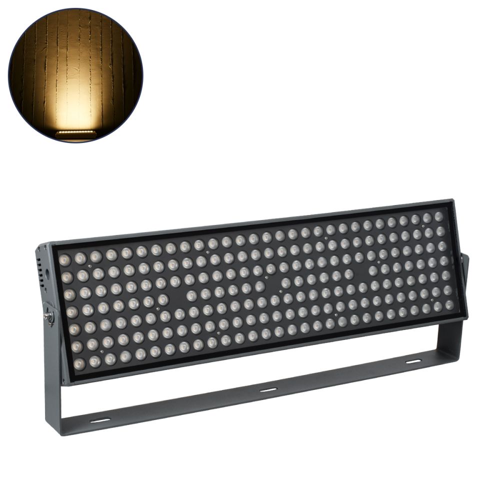 GLOBOSTAR® FLOODZANA 90560 Προβολέας Σποτ Wall Washer LED 200W 18000lm 30° DC 24V Αδιάβροχο IP65 Θερμό Λευκό 2700K Dimmable - Bridgelux SMD Chip - Γκρι Ανθρακί - Μ70 x Π29 x Υ10cm - 3 Χρόνια Εγγύηση