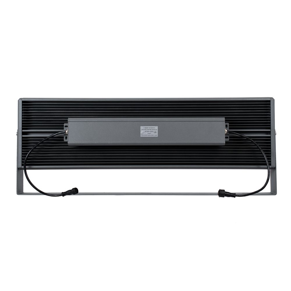 GLOBOSTAR® FLOODZANA 90561 Προβολέας Σποτ Wall Washer LED 200W 16000lm 30° DC 24V Αδιάβροχο IP65 Πολύχρωμο RGBW Dimmable DMX512 - Bridgelux SMD Chip - Γκρι Ανθρακί - Μ70 x Π29 x Υ10cm - 3 Χρόνια Εγγύηση