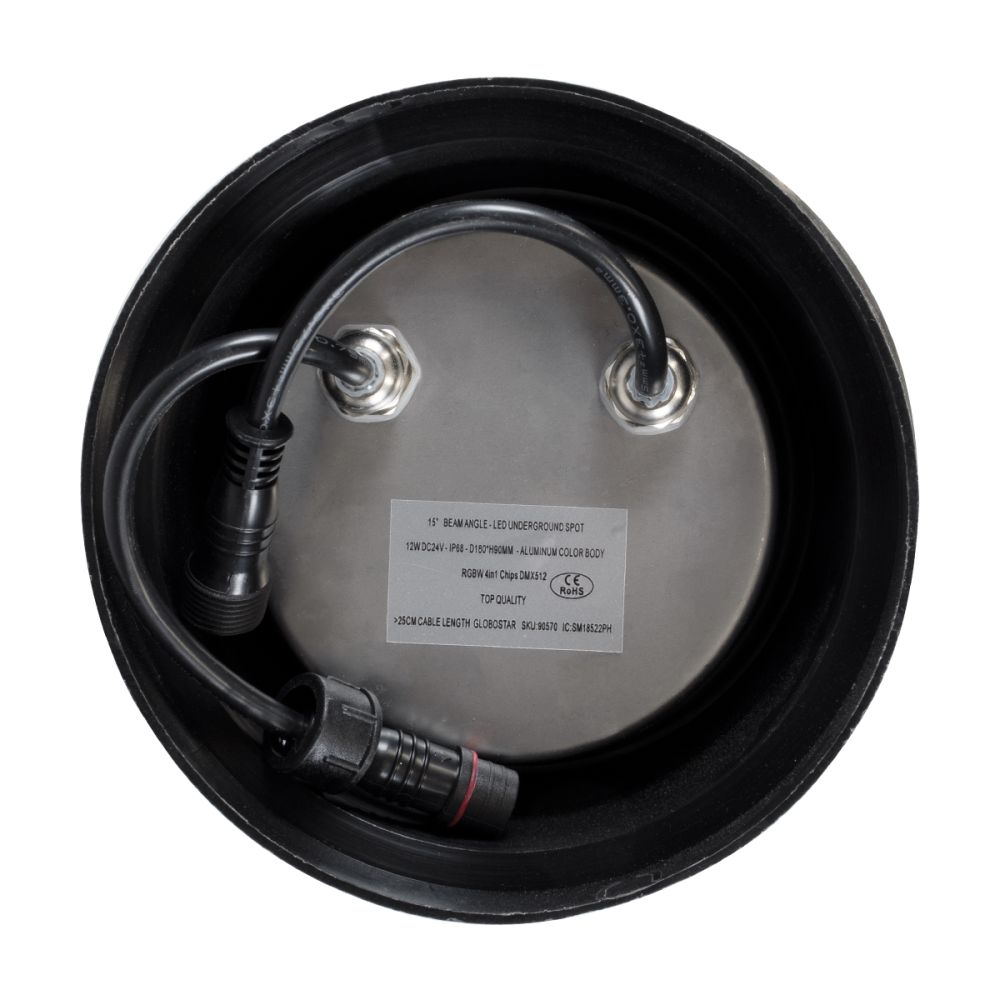 GloboStar® UNDERWATER-JULIA 90570 Υποβρύχιο Χωνευτό Φωτιστικό Σποτ Ειδικό για Σιντριβάνια LED 12W 1020lm 15° DC 24V Αδιάβροχο IP68 Φ18 x Υ11.2cm RGBW DMX512 - Ανοξείδωτο Ατσάλι - 3 Years Warranty
